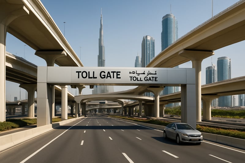 Modern toll road infrastructure in Dubai Modern toll road infrastructure in Dubai